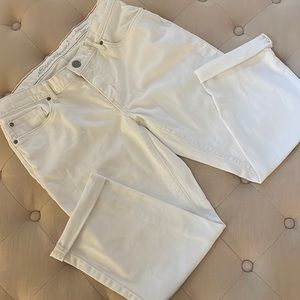 Eddie Bauer Boyfriend Crop White Jeans